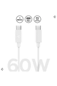 Spigen Essential 1M USB-C to USB-C 60W Kablo ACA08717 Beyaz - 1