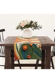 Alkan Homes Nakiş Görünümlü Bohemian Desen Dijital Baskılı Masa Örtüsü Runner 45×100 cm thumbnail 1