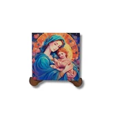 Meryem Ana ve Bebek İsa Ahşap Dekor thumbnail 1