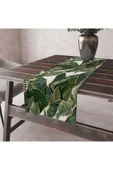 Alkan Homes Yaprak Desenli 3 Boyutlu Dijital Baskılı Masa Örtüsü Runner 45×100 cm - 2
