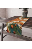Alkan Homes Nakiş Görünümlü Bohemian Desen Dijital Baskılı Masa Örtüsü Runner 45×100 cm thumbnail 2