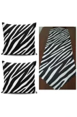 Alkan Homes Zebra Desenli Kombin Runner Ve Kırlent Kılıfı - 1