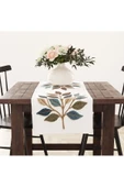 Alkan Homes Nakış Desenli Krem Zemin 3 Boyutlu Masa Örtüsü Runner 45×100 cm - 2