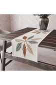 Alkan Homes Nakış Desenli Krem Zemin 3 Boyutlu Masa Örtüsü Runner 45×100 cm - 1