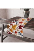 Alkan Homes Punch Nakış İşlemeli Renkli Sonbahar Yaprak Desen Dijital Baskılı Masa Örtüsü Runner 45×100 cm - 2