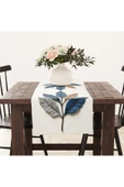 Alkan Homes Nakış Desenli Krem Zeminli 3 Boyutlu Masa Örtüsü Runner 45×100 cm - 2
