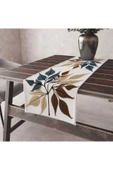 Alkan Homes Nakış Desenli Krem Zemin 3 Boyutlu Masa Örtüsü Runner 45×100 cm - 1