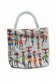 Alkan Homes Afrika Kızları Figürlü Astarlı-fermuarlı Dijital Baskılı Çok Amaçlı Çanta - 1