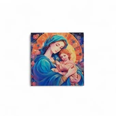 Meryem Ana ve Bebek İsa Ahşap Dekor thumbnail 2