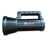 GK6697 Uzun Menzilli LED Projektör Fener | 10W Güçlü Aydınlatma | 7 Saat Çalışma Süresi | Taşınabilir Şarjlı El Feneri - 1