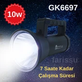 Gold Kama GK6697 Uzun Menzilli LED Şarj Edilebilir Projektör El Feneri 10W thumbnail 1