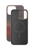 Fuchsia iPhone 16 Pro Kevlar Manyetik Şarj Uyumlu Kılıf - 10