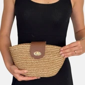 Lederax Hasır Clutch Çanta Omuz Çantası LD587 - 1