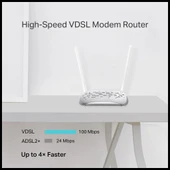 Tp-lınk Td-w9950, 4 Port, 2.4ghz Wifi, 300mbps, 2xanten, Vdsl2, Adsl2 Modem - 4