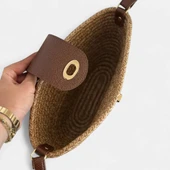 Lederax Hasır Clutch Çanta Omuz Çantası LD587 - 3
