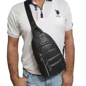 Lederax Suni Deri Çift Taraf Askılı Göğüs Çantası Bodybag  LD248 - 5