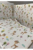 Jaju Baby Geyik Desenli 120x200 Beşik Montessori Kenar Koruma Beşik Bariyer Özel Ölçü - 2