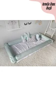 Jaju Baby Su Yeşili Montessori Yatak Bariyer 80x130 Beşik Kenar Koruma Özel Ölçü - 2