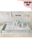 Jaju Baby Su Yeşili Montessori Yatak Bariyer 80x130 Beşik Kenar Koruma Özel Ölçü - 1