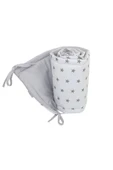 Jaju Baby Beyaz Zemin Gri Yıldız 70x140 Beşik / Montessori Kenar Koruma Beşik Bariyer - 2