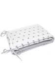 Jaju Baby Beyaz Zemin Gri Yıldız 70x140 Beşik / Montessori Kenar Koruma Beşik Bariyer - 3