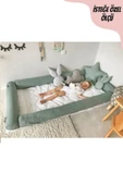 Jaju Baby Yeşil Montessori Yatak Bariyer 80x130 Beşik Kenar Koruma Özel Ölçü - 1