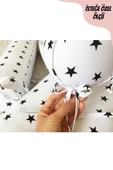 Jaju Baby Siyah Yıldızlı Montessori Yatak Bariyer 80x130 Beşik Kenar Koruma Özel Ölçü - 3