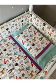 Jaju Baby Sevimli Orman Desenli Ve Yeşil Kombinli 90x190 Bebek Nevresim Takımı Ve Kenar Koruma - 4