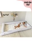 Jaju Baby Siyah Yıldızlı Montessori Yatak Bariyer 80x130 Beşik Kenar Koruma Özel Ölçü - 2