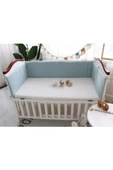 Jaju Baby Mavi 100x200 Waffle Pike Kumaş Beşik/montessori Kenar Koruma Süngerli Bariyer Koruyucu - 1