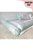 Jaju Baby Su Yeşili Montessori Yatak Bariyer 80x130 Beşik Kenar Koruma Özel Ölçü - 3
