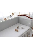 Jaju Baby Gri 80x130 Waffle Pike Kumaş Beşik/montessori Kenar Koruma Süngerli Bariyer Koruyucu - 3