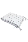 Jaju Baby Beyaz Zemin Gri Yıldız 70x140 Beşik / Montessori Kenar Koruma Beşik Bariyer - 1