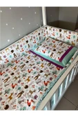 Jaju Baby Sevimli Orman Desenli Ve Yeşil Kombinli 90x190 Bebek Nevresim Takımı Ve Kenar Koruma - 2