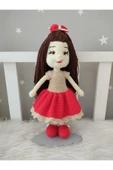 Jaju Baby Uzun Saçlı Kırmızı Amigurumi Oyuncak 40 Cm - 1