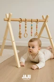 Jaju Baby Doğal Ahşap Bebek Egzersiz Aleti Baby Gym Natural - 2