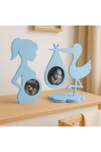 Jaju Baby Mavi Gebe Kadın Ve Leylek Dekoratif Fotoğraf Çerçevesi - 1