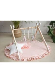 Jaju Baby Somon Oyun Halısı Ve Ahşap Bebek Egzersiz Aleti Set - 1