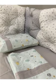 Jaju Baby Gri Yıldızlı Ve Bulut Kombinli 90x190 Montessori/beşik Nevresim Takımı Ve Kenar Koruma - 3