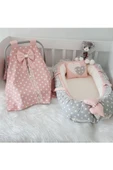 Jaju Baby Nest Gri Yıldız Jaju-babynest Anne Yanı Bebek Yatağı Ve Pudra Puset Örtüsü 4 Parça Set - 1