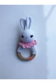 Jaju Baby Amigurumi Pembe Tavşan Diş Kaşıyıcılı Çıngırak 14 Cm - 1