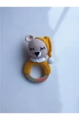 Jaju Baby Amigurumi Sarı Uykucu Ayıcık Diş Kaşıyıcılı Çıngırak 14 Cm - 1