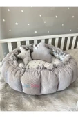Jaju Baby Gri Pike Ve Micky Tasarım Açılır - Kapanır Oyun Minderi Bebek Yuvası Babynest - 1