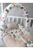 Jaju Baby Nest Waffle Pike Kumaş Ve Orman Müslin Ponponlu Jaju-babynest Oyuncak Aparat Ve Tül Set - 2