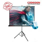 Codegen Tx-20 Trıpod Projeksiyon Perdesi 200x200 (arkası Siyah Fonlu - Taşınabilir Ayaklı Model) - 1