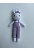 Jaju Baby Amigurumi Mor Tavşan 29 Cm Çıngırak Ve Emzik Zinciri Üçlü Set - 2