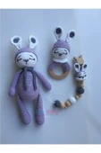 Jaju Baby Amigurumi Kırmızı Ayıcık 29 Cm Çıngırak Ve Emzik Zinciri Üçlü Set - 2