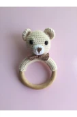 Jaju Baby Kahverengi Ayıcık Set Amigurumi Oyuncak 22 Cm Çıngırak Ve Emzik Zinciri Üçlü Set - 3
