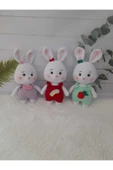 Jaju Baby Elbiseli Tavşan Amigurumi Oyun Arkadaşı Oyuncak 25 cm ( 1 Adet ) - 1