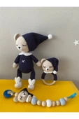 Jaju Baby Uykucu Ayıcık 22 Cm Çıngırak Ve Emzik Zinciri Üçlü Set - 1